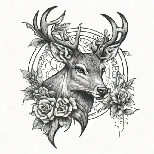 diana moon deer bow symbol of the tattoo design idea