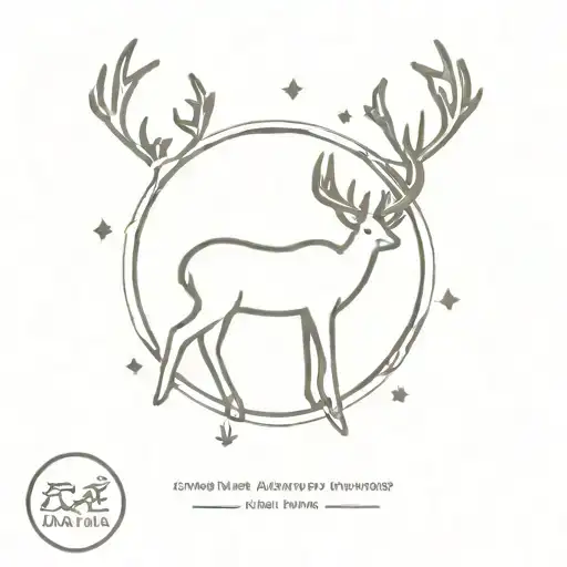 symbol diana moon deer arrow tattoo design idea