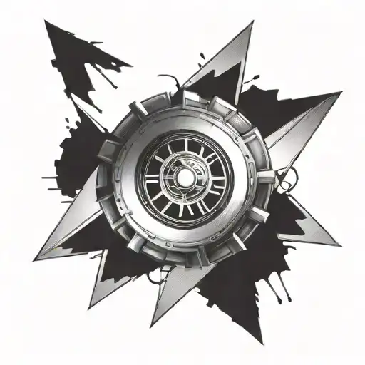 diane lune arc reactor mixed tattoo design idea