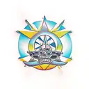 station wagon tattoo design idea