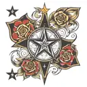 5 point star tattoo design idea