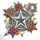 5 point star tattoo design idea