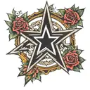 5 point star tattoo design idea