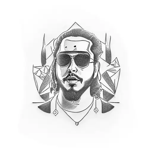 Post Malone themed tattoo tattoo design idea