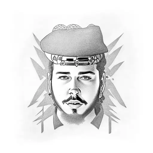 Post Malone themed tattoo tattoo design idea