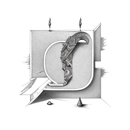 square with question mark  tattoo design idea