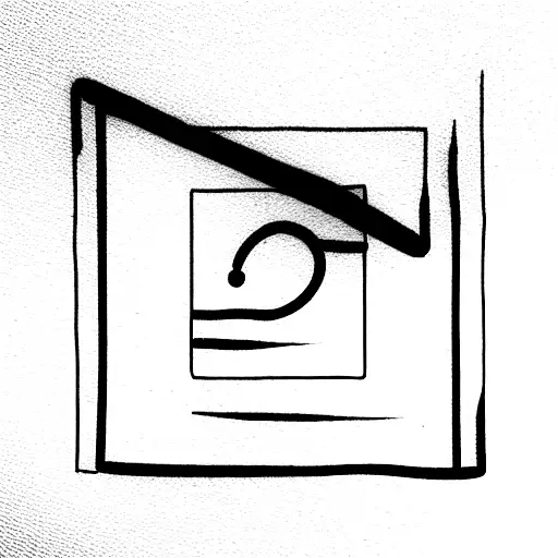 square with question mark  tattoo design idea