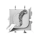 square with question mark  tattoo design idea