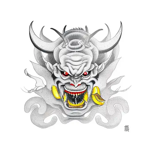 demon with a banana tattoo design idea