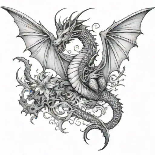 DRAGON and fairy tattoo design idea