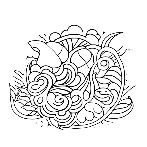 Lilac and Gooseberries tattoo design idea