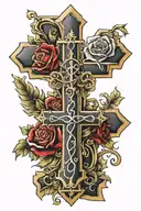 cross and birthday in roman numerals 10-26-06 tattoo design idea