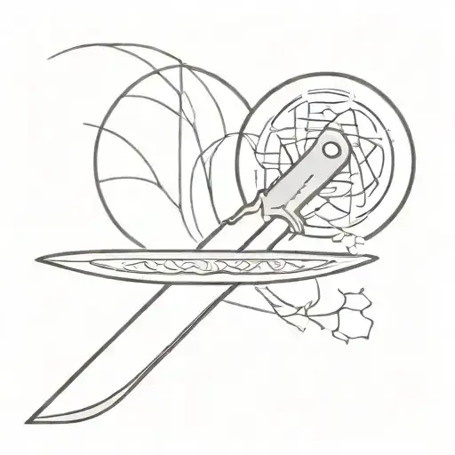 machete with 24 subtly incorporated tattoo design idea