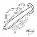 outline machete tattoo design idea