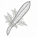 small machete tattoo design idea