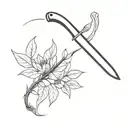 small machete tattoo design idea