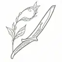 small machete tattoo design idea