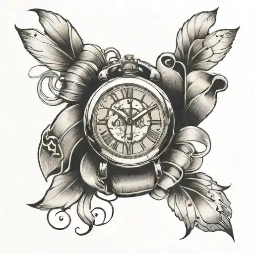 timepiece with bandage wrapped tightly tattoo design idea