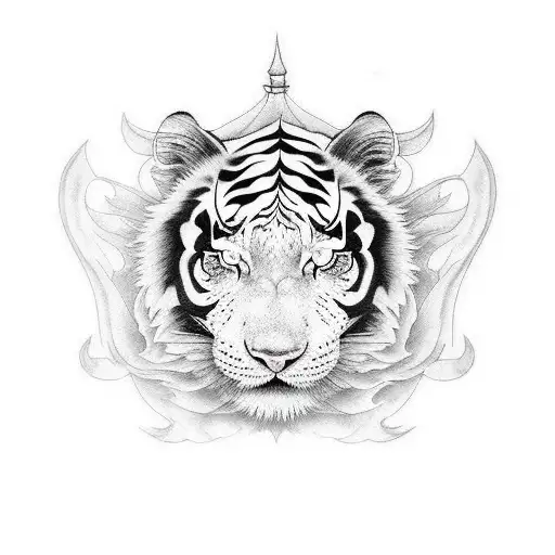 Black dragon white tiger  tattoo design idea