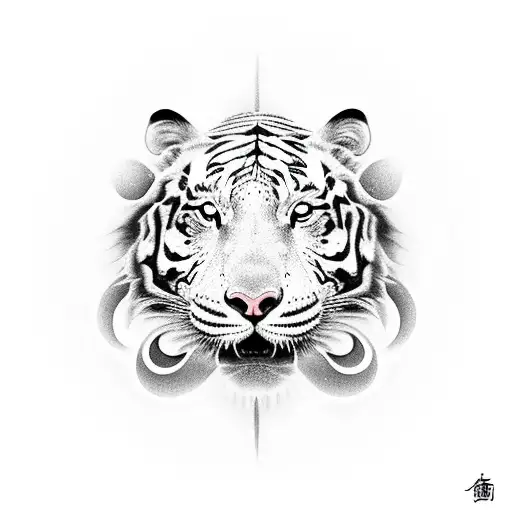 Black dragon white tiger forming a ying yang tattoo design idea