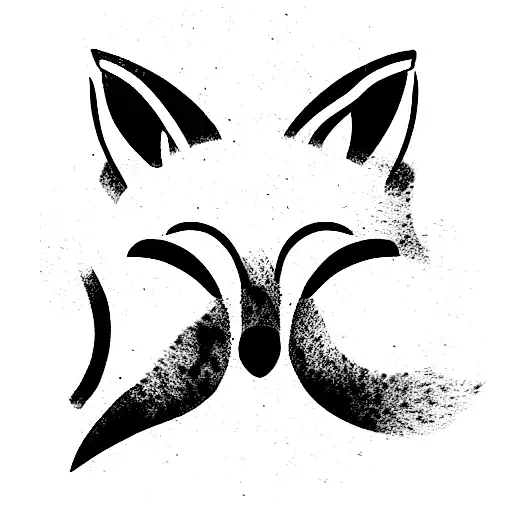 Simple fox tattoo with initials w and d incorporated tattoo design idea