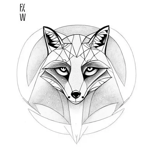 fox with the initials w d in tattoo design idea