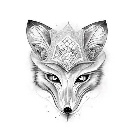 skull the fox tattoo design idea