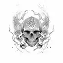 skull 3d tattoo design idea