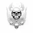 skull 3d tattoo design idea