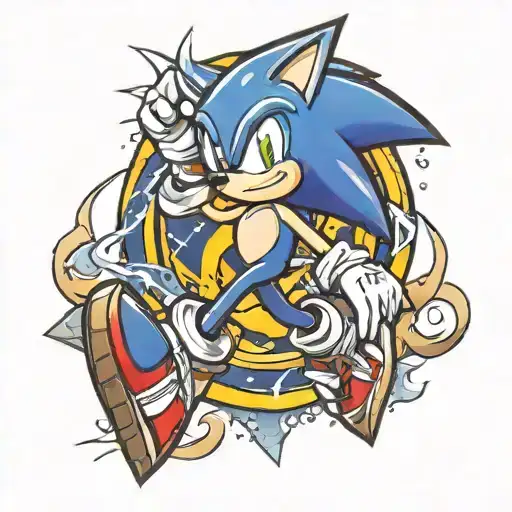 sonic 3D tattoo tattoo design idea