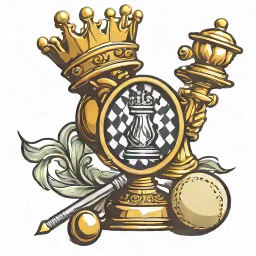 king chess piece with a tennis racquet  tattoo design idea