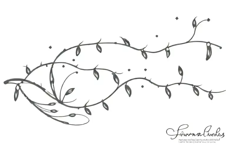 string of sparkles in a line with fireflies tattoo design idea