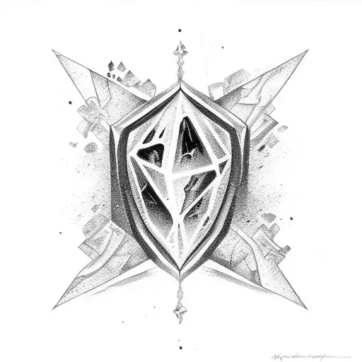 shattered hourglass tattoo design idea