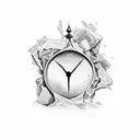 shattered hourglass tattoo design idea