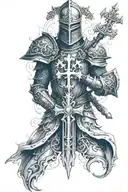 KIght Templar Armor Right full sleeve tattoo featuring Templar Cross tattoo design idea