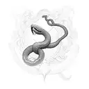 old school snake with initials AG  tattoo design idea