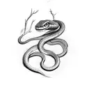 old school snake with initials AG  tattoo design idea