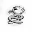 old school snake with initials AG  tattoo design idea