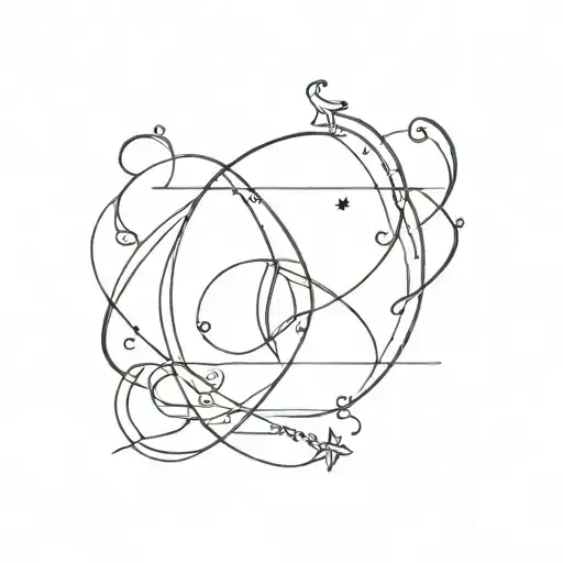 tattoo featuring the zodiac signs Libra, Pisces, and Gemini intertwined in a unique design tattoo design idea