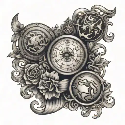 tattoo featuring the zodiac signs Libra, Pisces, and Gemini  tattoo design idea