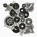 A constellation tattoo featuring the zodiac signs Libra, Pisces, and Gemini intertwined in a unique design tattoo design idea