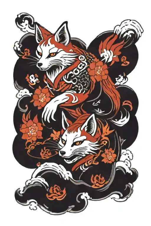 kitsune tattoo design idea