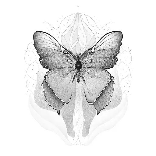 papillons volant à travers les etoiles tattoo design idea
