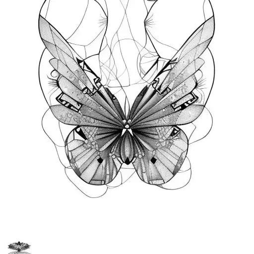 papillon avec empreinte de doigts  tattoo design idea