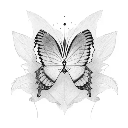 papillons volant à travers les etoiles tattoo design idea