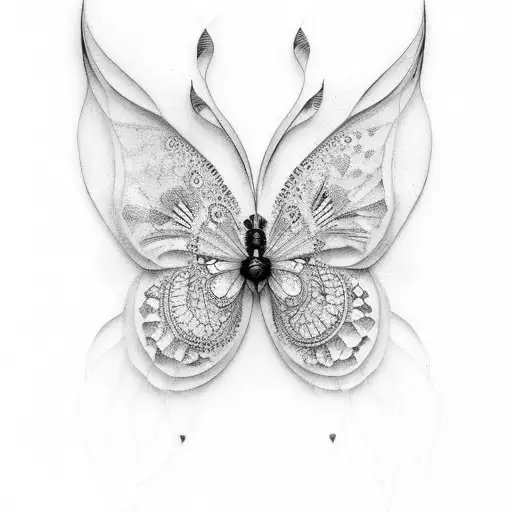 papillon avec empreinte de doigts  tattoo design idea