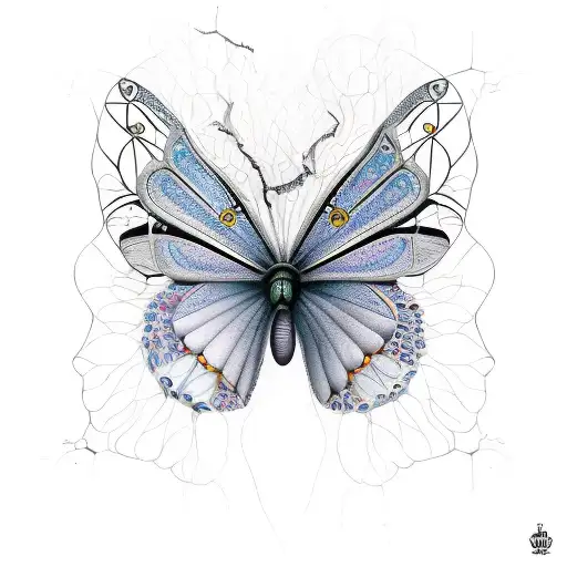 papillon avec empreinte de doigts  tattoo design idea