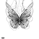 papillon avec empreinte de doigts  tattoo design idea