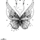 papillon avec empreinte de doigts  tattoo design idea