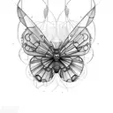 papillon avec empreinte de doigts  tattoo design idea
